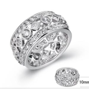 SJ40961, Ladies' Moissanite Ring, S925, Rhodium Plated, White, 4.2g