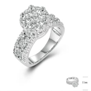 SJ44185, Ladies' Moissanite Ring, S925, Rhodium Plated, White, 6.36g