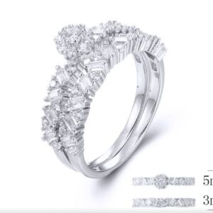 SJ33786, Ladies' Moissanite Ring, S925, Rhodium Plated, White, 3.02g