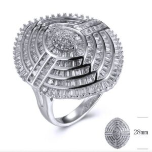 SJ31675, Ladies' Moissanite Ring, S925, Rhodium Plated, White, 9.6g