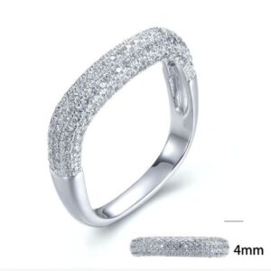 SJ27110, Ladies' Moissanite Ring, S925, Rhodium Plated, White, 2.97g