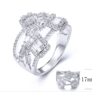 SJ33890, Ladies' Moissanite Ring, S925, Rhodium Plated, White, 4.8g