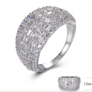 SJ29767, Ladies' Moissanite Ring, S925, Rhodium Plated, White, 5.69g