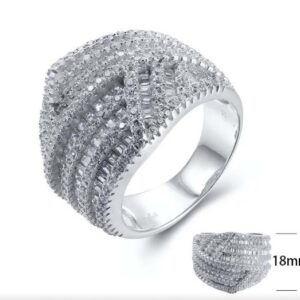 SJ24820, Ladies' Moissanite Ring, S925, Rhodium Plated, White, 4g