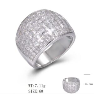 SJ49755, Ladies' Moissanite Ring, S925, Rhodium Plated, White, 7.91g