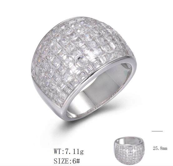 SJ49755, Ladies' Moissanite Ring, S925, Rhodium Plated, White, 7.91g