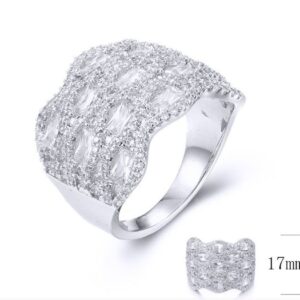 SJ33896, Ladies' Moissanite Ring, S925, Rhodium Plated, White, 7.08g