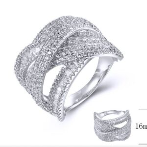 SJ38929, Ladies' Moissanite Ring, S925, Rhodium Plated, White, 8.24g