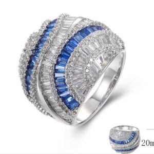 SJ37813, Ladies' Moissanite Ring, S925, Rhodium Plated, White, 10.27g