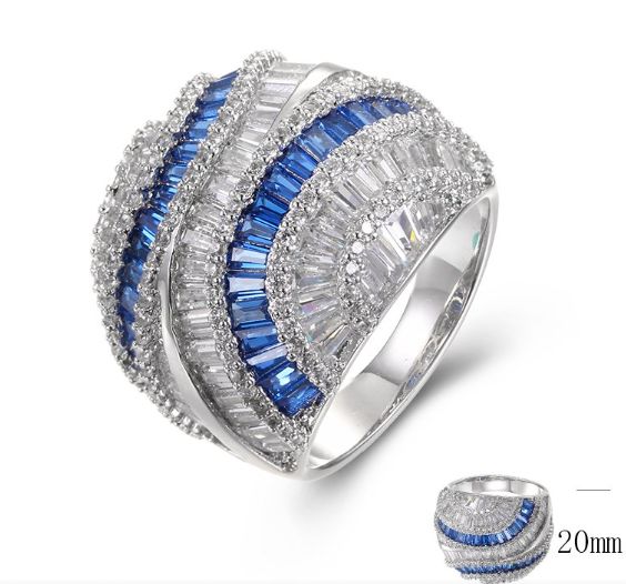 SJ37813, Ladies' Moissanite Ring, S925, Rhodium Plated, White, 10.27g