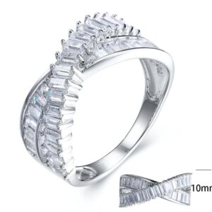 SJ25343, Ladies' Moissanite Ring, S925, Rhodium Plated, White, 3.61g