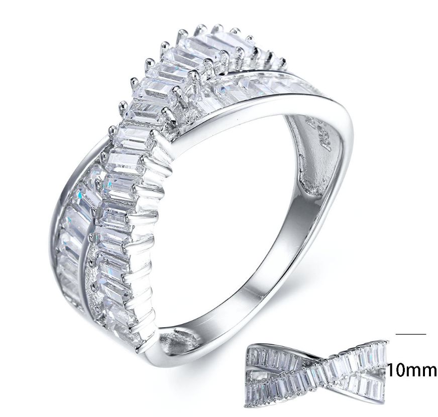 SJ25343, Ladies' Moissanite Ring, S925, Rhodium Plated, White, 3.61g