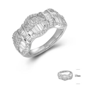 SJ44742, Ladies' Moissanite Ring, S925, Rhodium Plated, White, 4.95g
