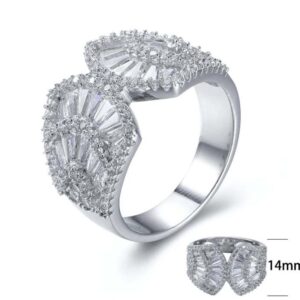 SJ27021, Ladies' Moissanite Ring, S925, Rhodium Plated, White, 6.54g