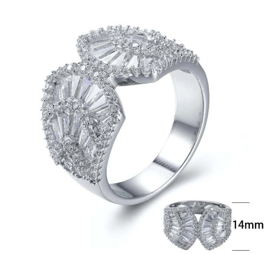 SJ27021, Ladies' Moissanite Ring, S925, Rhodium Plated, White, 6.54g