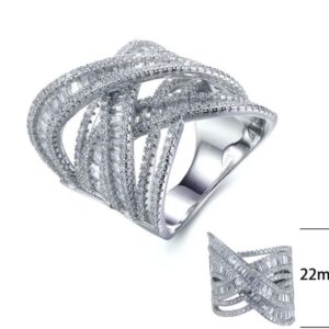 SJ27402, Ladies' Moissanite Ring, S925, Rhodium Plated, White, 12.55g