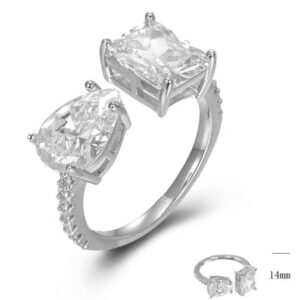 SJ44781, Ladies' Moissanite Ring, S925, Rhodium Plated, White, 3.7g