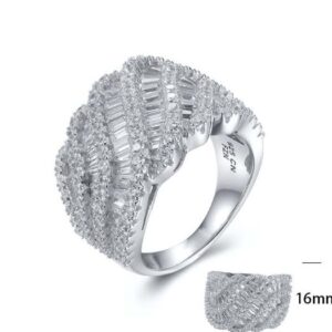 SJ25861, Ladies' Moissanite Ring, S925, Rhodium Plated, White, 10.47g