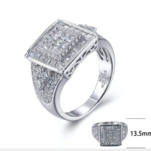 SJ26844, Ladies' Moissanite Ring, S925, Rhodium Plated, White, 6.96g