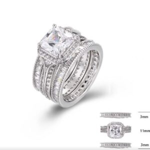 SJ40077, Ladies' Moissanite Ring, S925, Rhodium Plated, White, 9.01g