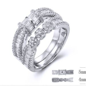 SJ33796, Ladies' Moissanite Ring, S925, Rhodium Plated, White, 6.71g