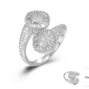 SJ44489, Ladies' Moissanite Ring, S925, Rhodium Plated, White, 4.76g