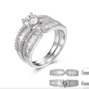 SJ30224, Ladies' Moissanite Ring, S925, Rhodium Plated, White, 6.12g
