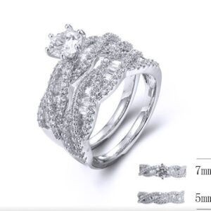 SJ33790, Ladies' Moissanite Ring, S925, Rhodium Plated, White, 6.95g
