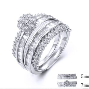 SJ33781, Ladies' Moissanite Ring, S925, Rhodium Plated, White, 5.64g