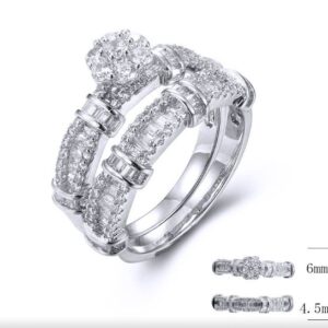SJ33789, Ladies' Moissanite Ring, S925, Rhodium Plated, White, 5.15g