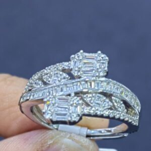 SJ46800, Ladies' Moissanite Ring, S925, Rhodium Plated, White, 3.79g