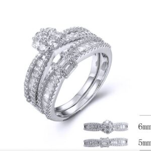 SJ33791, Ladies' Moissanite Ring, S925, Rhodium Plated, White, 5.66g
