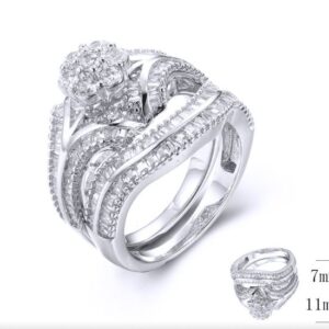 SJ39876, Ladies' Moissanite Ring, S925, Rhodium Plated, White, 7.71g