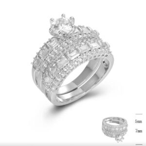 SJ45375, Ladies' Moissanite Ring, S925, Rhodium Plated, White, 6.2g