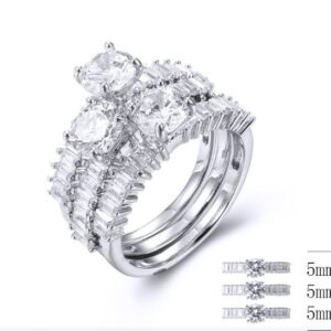 SJ33795, Ladies' Moissanite Ring, S925, Rhodium Plated, White, 6.81g