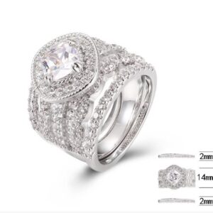 SJ40089, Ladies' Moissanite Ring, S925, Rhodium Plated, White, 11.77g
