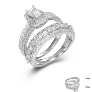 SJ45378, Ladies' Moissanite Ring, S925, Rhodium Plated, White, 6.12g