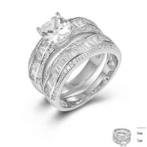SJ44051, Ladies' Moissanite Ring, S925, Rhodium Plated, White, 6.95g