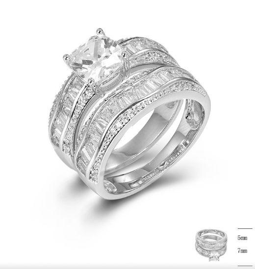 SJ44051, Ladies' Moissanite Ring, S925, Rhodium Plated, White, 6.95g