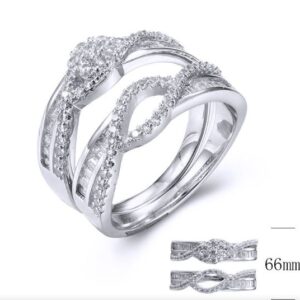SJ33776, Ladies' Moissanite Ring, S925, Rhodium Plated, White, 6.14g