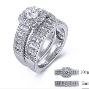 SJ38442, Ladies' Moissanite Ring, S925, Rhodium Plated, White, 9.68g