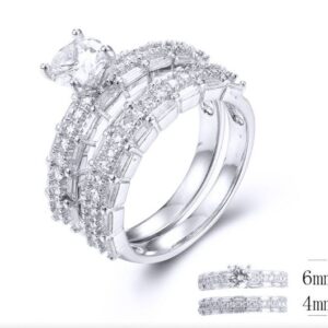SJ33883, Ladies' Moissanite Ring, S925, Rhodium Plated, White, 5.7g