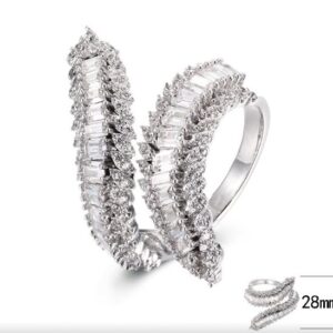 SJ40262, Ladies' Moissanite Ring, S925, Rhodium Plated, White, 5.28g