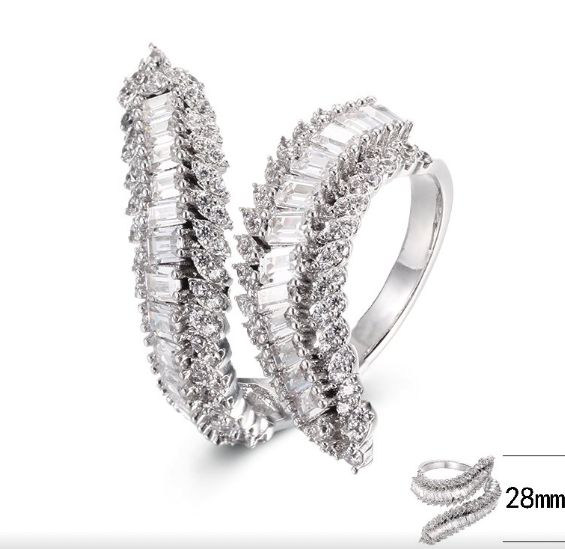 SJ40262, Ladies' Moissanite Ring, S925, Rhodium Plated, White, 5.28g