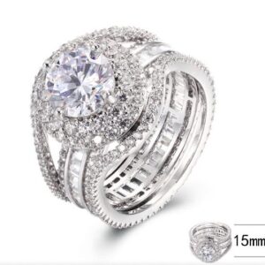 SJ40078, Ladies' Moissanite Ring, S925, Rhodium Plated, White, 8.42g
