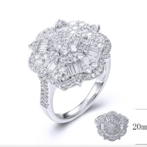 SJ33930, Ladies' Moissanite Ring, S925, Rhodium Plated, White, 5.74g