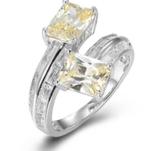 SJ44059, Ladies' Moissanite Ring, S925, Rhodium Plated, White, 4.88g