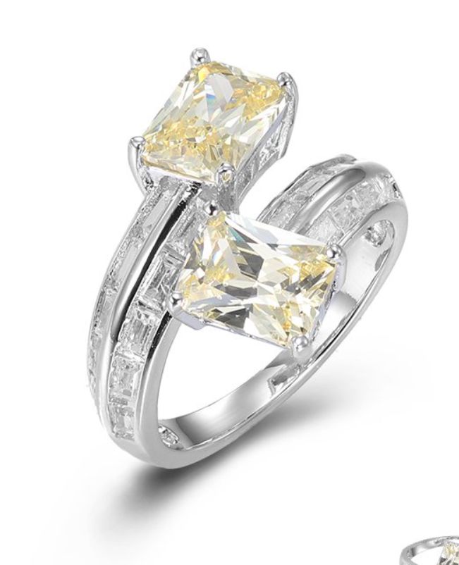 SJ44059, Ladies' Moissanite Ring, S925, Rhodium Plated, White, 4.88g