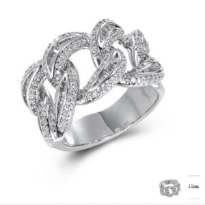 SJ43446, Ladies' Moissanite Ring, S925, Rhodium Plated, White, 11.2g