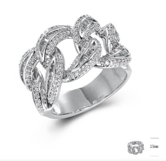SJ43446, Ladies' Moissanite Ring, S925, Rhodium Plated, White, 11.2g